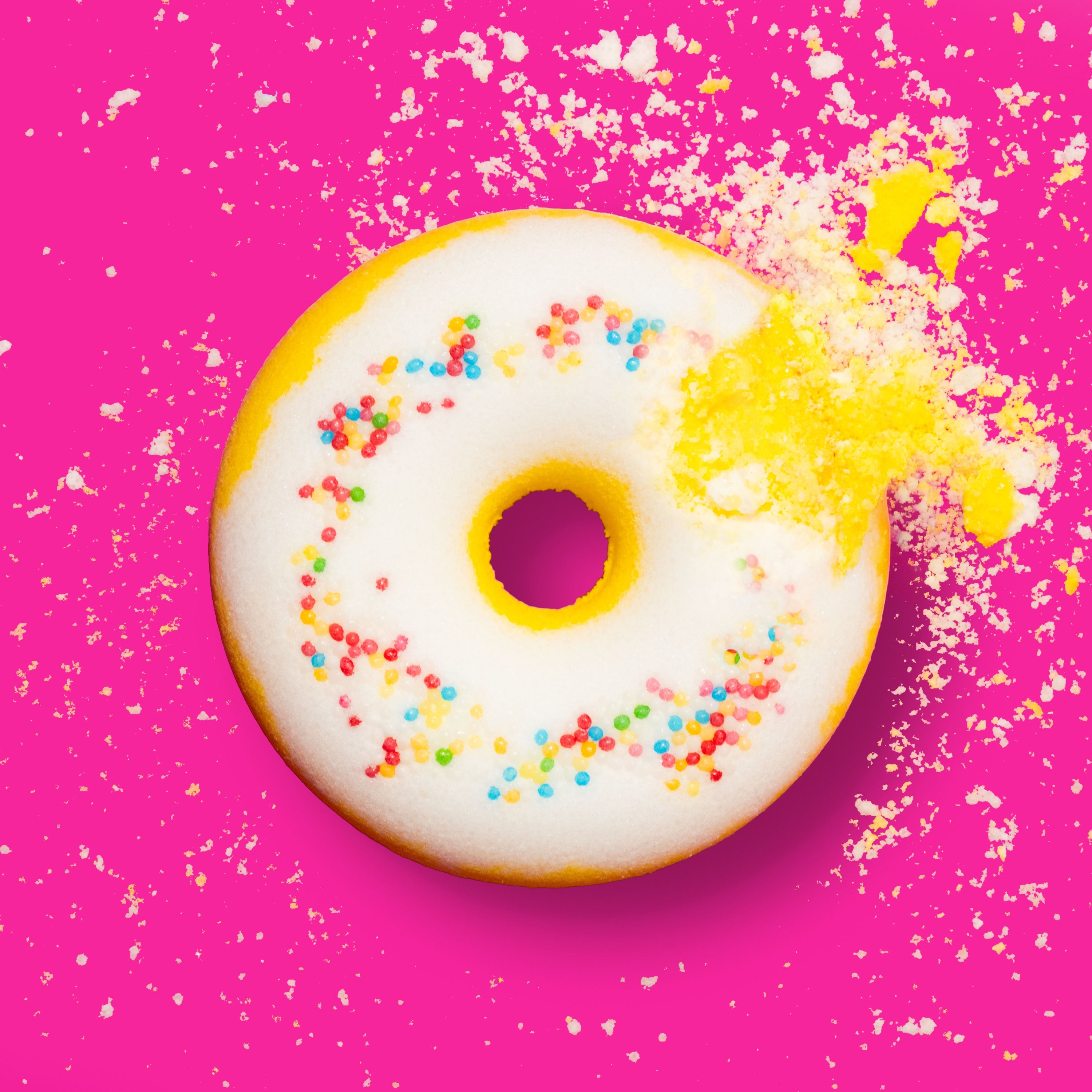 Effervescent Bath Bomb Donut - Pineapple
