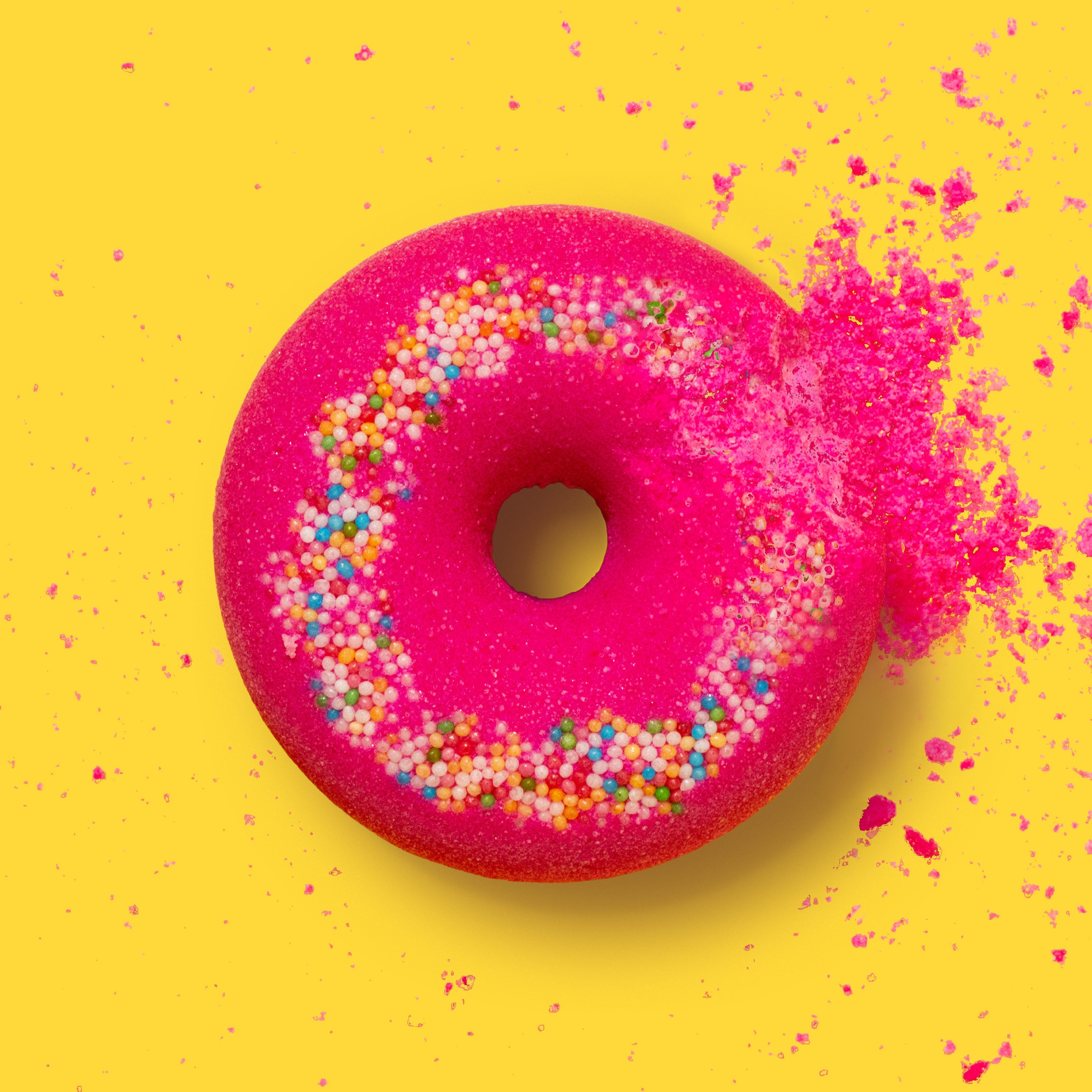Effervescent Bath Bomb Donut - Raspberry