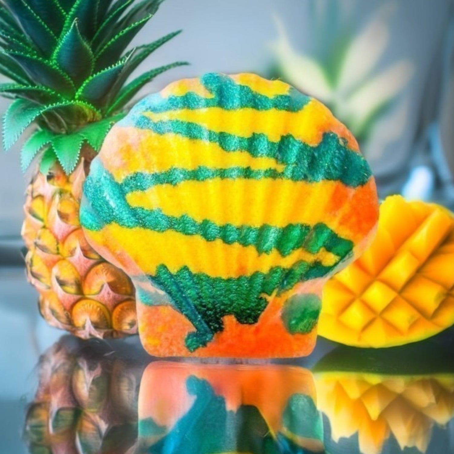 Bath Bomb Shell Glitter - Mango &amp; Pineapple