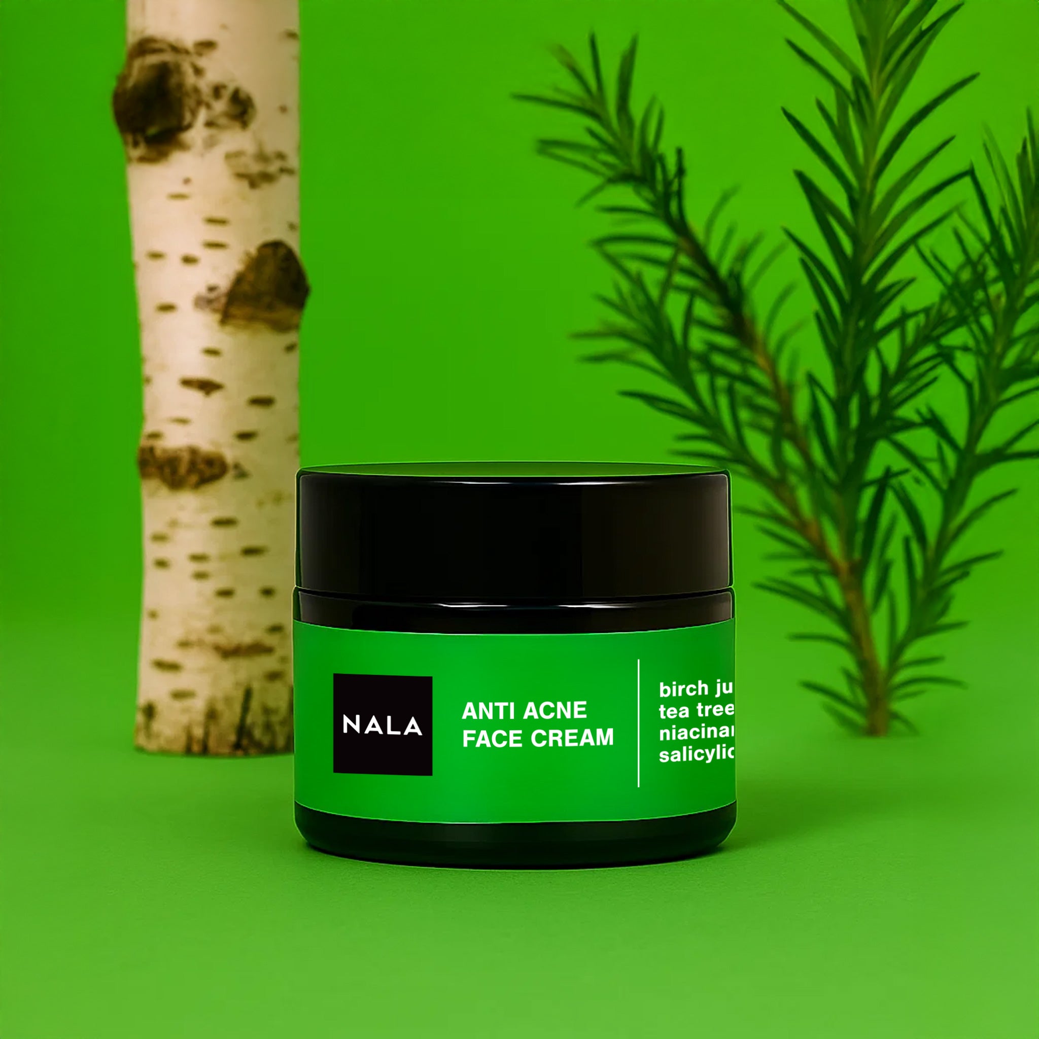 Anti-Acne Cream – Niacinamide, Salicylic Acid, Birch Juice &amp; Tea Tree Oil