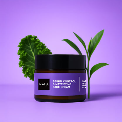 Sebum Control &amp; Mattifying Cream – Oily Skin – Kale Extract, Green Tea, Oat &amp; Corn Oil