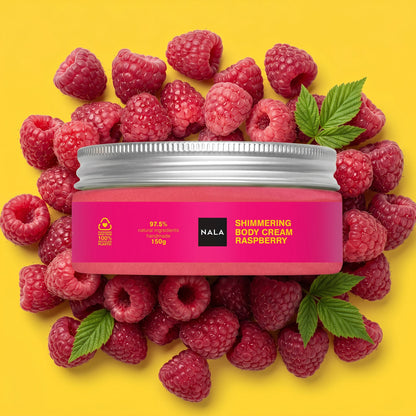 Pink Shimmering Body Cream - Raspberry