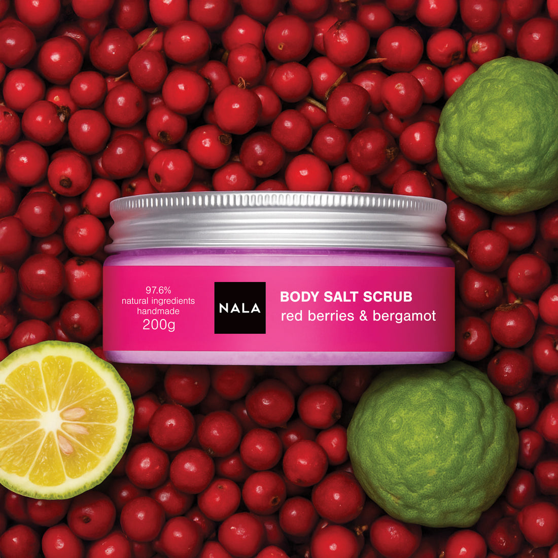 Body Salt Scrub - Red Berries &amp; Bergamot