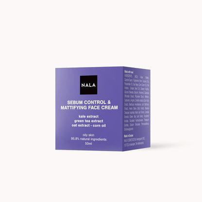Sebum Control &amp; Mattifying Cream – Oily Skin – Kale Extract, Green Tea, Oat &amp; Corn Oil