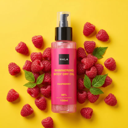 Pink Shimmering Body Dry Oil - Raspberry